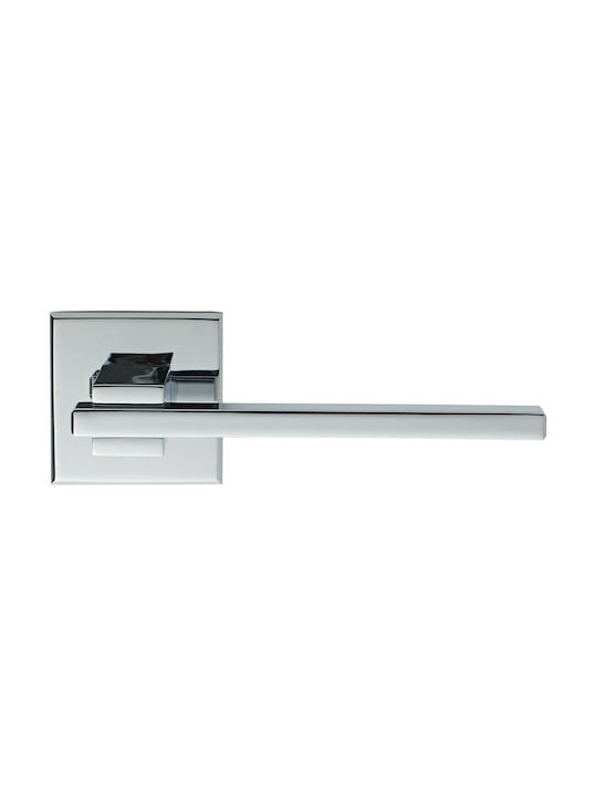 Zogometal Lever Middle Door with Rosette 366 366 Pair with Rosette Chrome