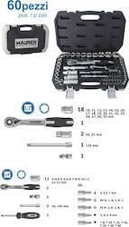 Maurer Professional Ratchet and Socket Set 1/2" & 1/4" 60 Pieces Maurer Professional Ratchet and Socket Set 1/2" & 1/4" 60 Pieces