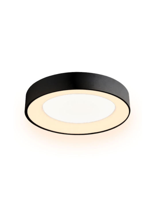 Atman Tenerife Ceiling Mount Light 50cm Black with Integrated LED and Remote Control