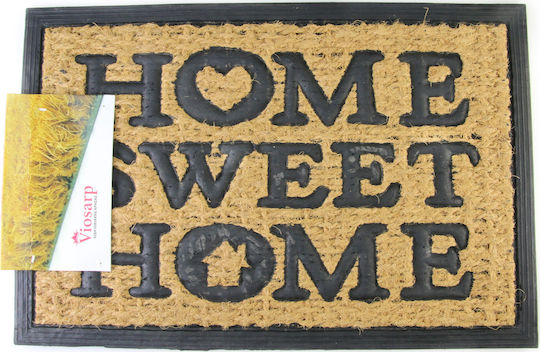 Viosarp Viosarp Doormat Coconut Tree with Non-Slip Underlay Home Sweet Home Beige 40x60cm