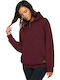 Recession Women's Sweatshirt Hooded Burgundy