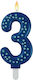 Legami Milano Candle Happy Number 3 Blue