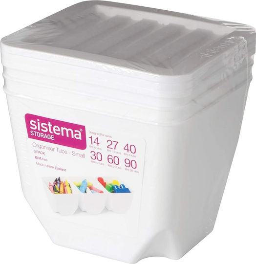 Sistema Storage Λευκό 3τμχ