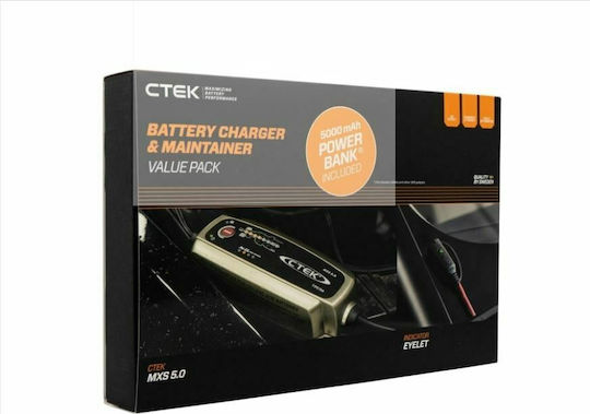 CTEK Φορτιστής Μπαταρίας Αυτοκινήτου 12V MXS 5.0 Value Pack