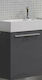 FT21.040.001IG Countertop with Sink & Mirror Glossy Lacquer L40xW22xH52cm Iron Grey