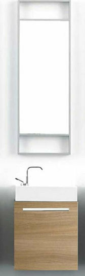 FT21.046.002C Πάγκος με Νιπτήρα & Καθρέπτη Μ46xΒ26xΥ52cm Κερασί