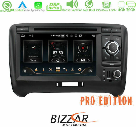 Bizzar Ηχοσύστημα Αυτοκινήτου για Audi TT / TT (8J) 2006-2013 (Bluetooth/USB/AUX/WiFi/GPS/Apple-Carplay/Android-Auto/CD) με Οθόνη Αφής 7"