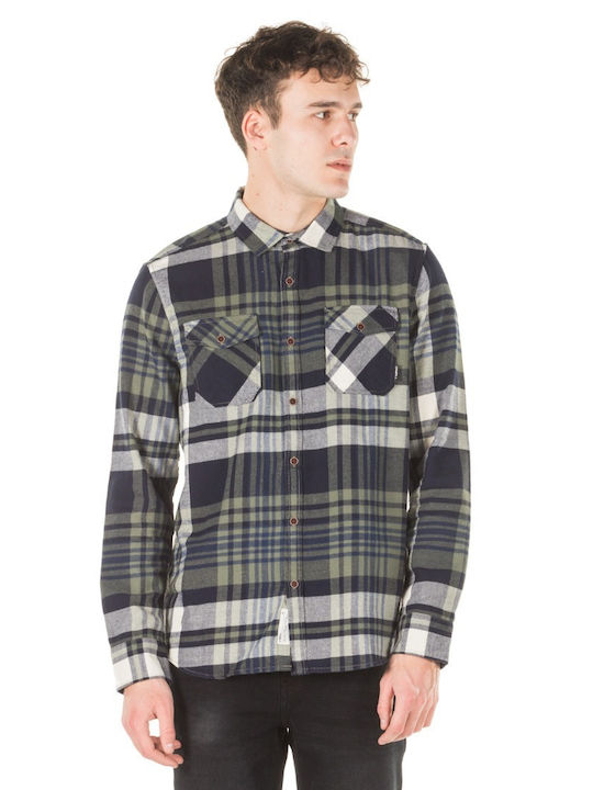 O'neill Men's Shirt Long Sleeve Flannel Checked Blue