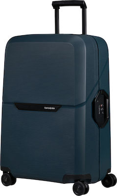 Samsonite Magnum Eco Spinner Mittlerer Reisekoffer Hartschale Marineblau mit 4 Räder Höhe 69cm