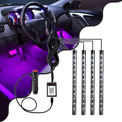 GloboStar Innenbeleuchtungssystem für Autos 12V 20W Car Underglow LED Tube Kit RGB