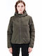 Kurz Damen Puffer Jacke für Winter Khaki