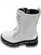 Anatomical Leather Kids Boots with Zipper White