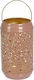 Φαναράκι Μεταλλικό Επιτραπέζιο Dusty Pink 12x12x19εκ.