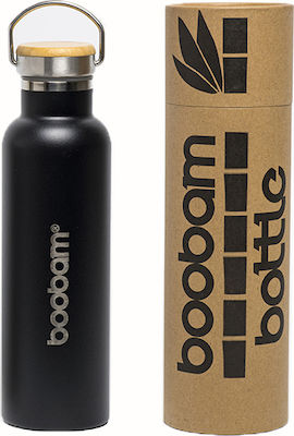 Boobam Bottle Bottle Thermos Stainless Steel Black 600ml with Loop b0134 5116751