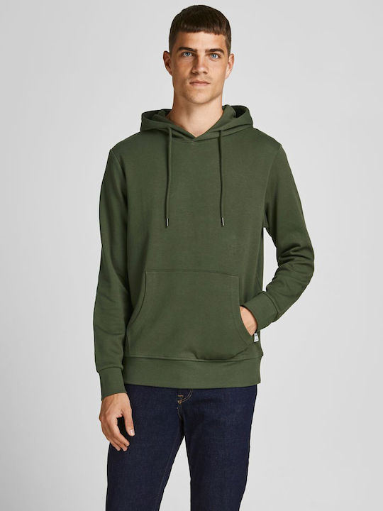 Jack & Jones Herren Sweatshirt mit Kapuze und Taschen Forest Night