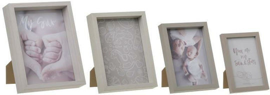 Inart Rahmen Kunststoff Beige/Grey 4Stück