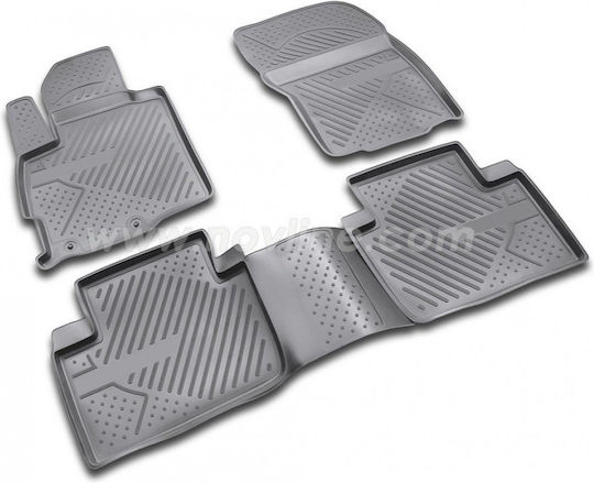 Novline Set of Front and Rear Mats 4pcs Tray Type for Citroen C2 2003+ Black