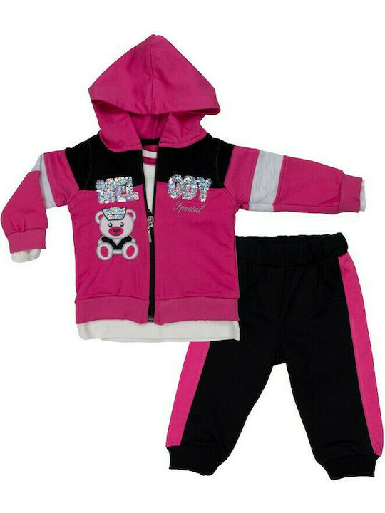 Set of 3 Pieces Girls 3088 Fuchsia