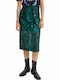 Scotch & Soda Pencil High Waist Midi Skirt in Green color