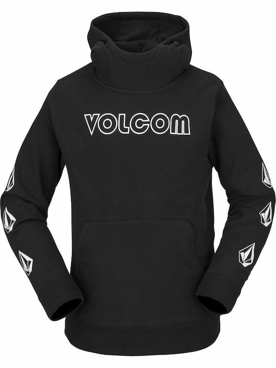 Fleece Παιδικό Φούτερ με Κουκούλα και Τσέπες Μαύρο HotLapper