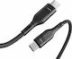 Veger CC01 Braided USB 2.0 Cable USB-C male - USB-C male Μαύρο 1.2m