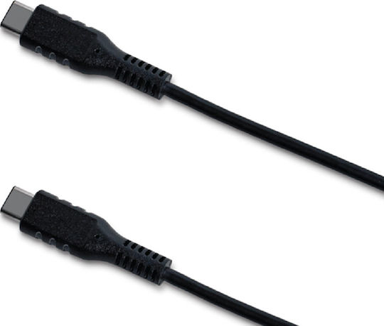 Celly USB 2.0 Cable USB-C male - USB-C 60W PD Μαύρο 1m 13011236
