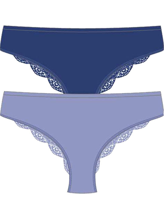 Cotonella Cotton Women's Brazil 2Pack with Lace...