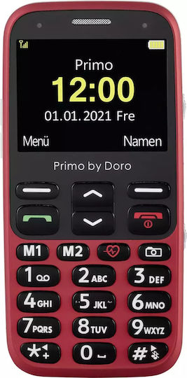 Doro Primo 368 Einzel-SIM Handy mit Großen Tasten Rot