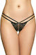Softline 2495 Chiloței Sexy String Femei cu Dantelă Negru
