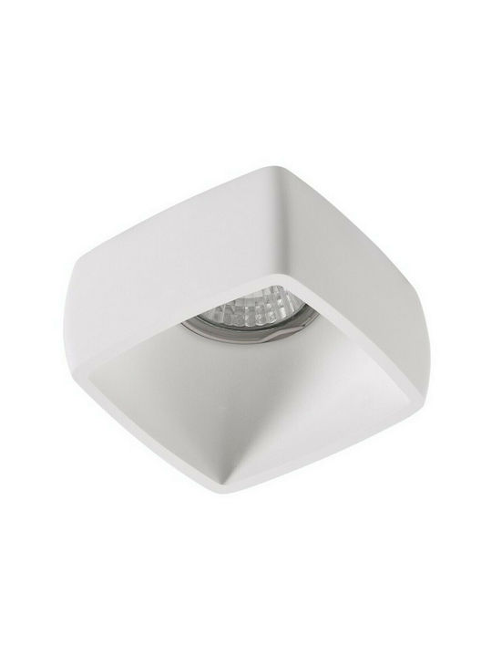 Spot Light Square Plaster Recessed Spot with Socket GU10 White