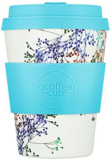 Ecoffee Cup Canning Street Mug Bamboo with Lid White 350ml