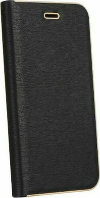 Forcell Luna Gold Synthetic Leather Book Black (Redmi Note 8 Pro)