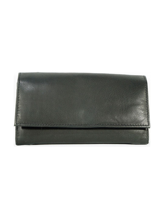 Ginis 114 Large Leather Women's Wallet Black
