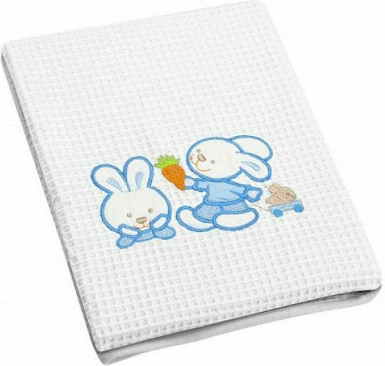 Adam Home Decke Kinderbett Rabbit Waffel Weiß 110x140cm