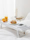 Navaris Rectangle Bed tray of Bamboo In White Colour 47685.03 1pcs