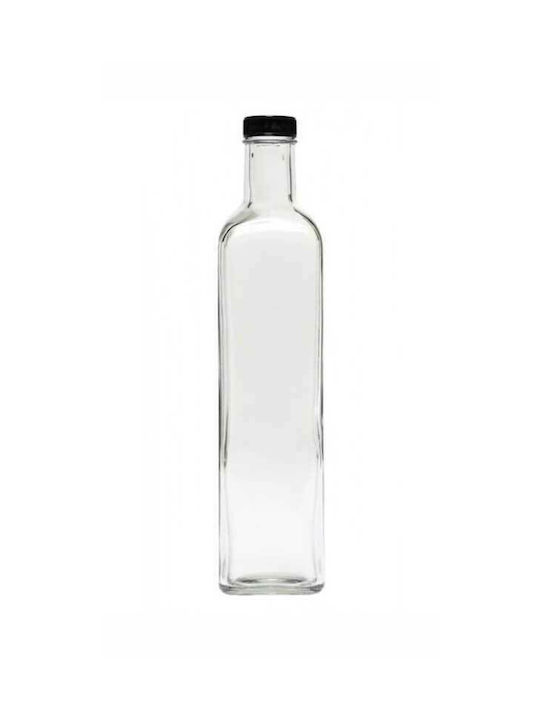 Uniglass Μπουκάλι Νερού Γυάλινο με Βιδωτό Καπάκι Διάφανο 500ml