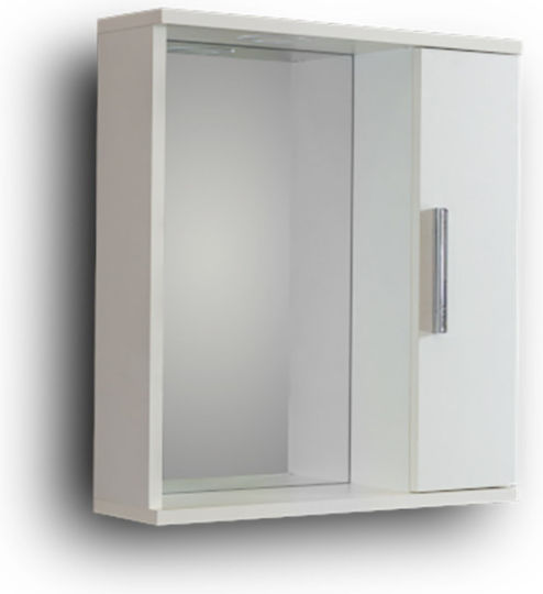 Martin Alon 50 3MAL050GLR Καθρέπτης με Ράφι & Ντουλάπι 50x56см Бял