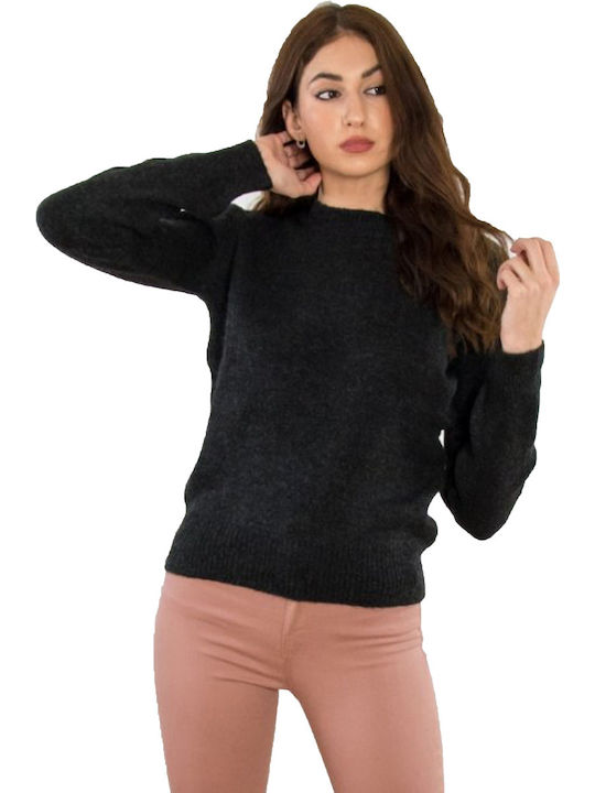 Women's anthracite sweater monochrome BT1529C