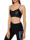 DKNY Women's Athletic Crop Top with Straps Black