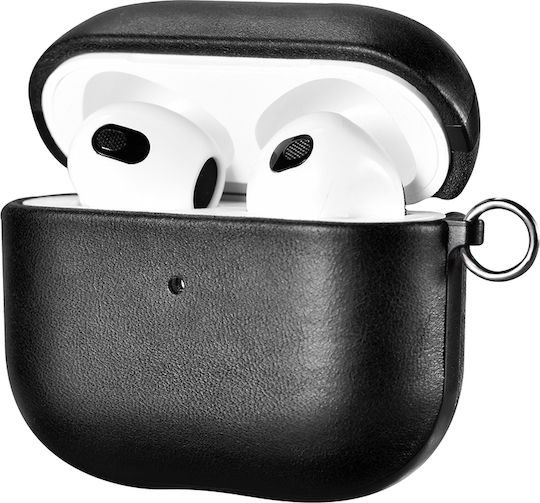 iCarer Crazy Horse Case Synthetic Leather in Black color for Apple AirPods 1 / AirPods 2