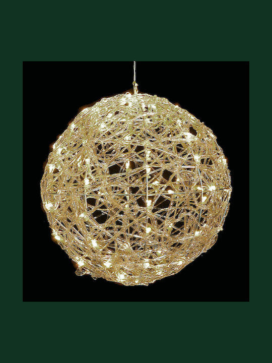 Lianos Beleuchtet Weihnachtliche Kunststoff Figur Kugel Weiß Länge 25cm