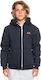 Quiksilver Boys Cotton Hooded Sweatshirt with Zipper Navy Blue