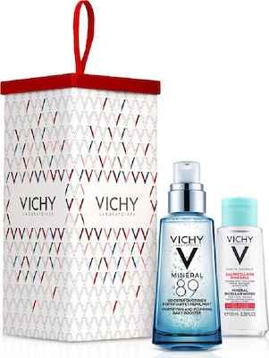 Vichy Moisturizing & Facial Cleaning Cosmetic Set Mineral 89 Booster Suitable for All Skin Types with Serum / Face Cleanser 150ml