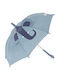 Trixie Kids Curved Handle Umbrella Mrs Elephant with Diameter 70cm Blue