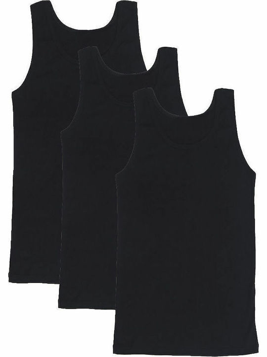 Per Mia Donna Tricouri De Corp Pentru Bărbați Fără Mâneci În Culoare Neagră 3Pack