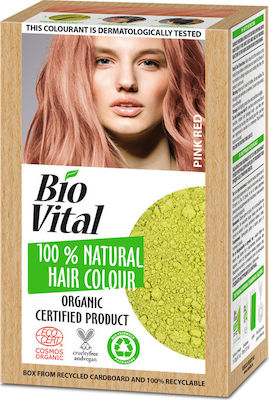 Bio Vital 100% Φυτική βαφή μαλλιών (με χέννα), βιολογική Pink Red  3X20gr VEGAN certified