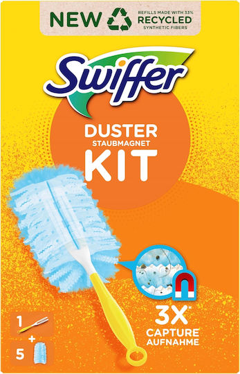 Swiffer Dusting Feather Duster with Handle and Spare Parts 5 Pieces