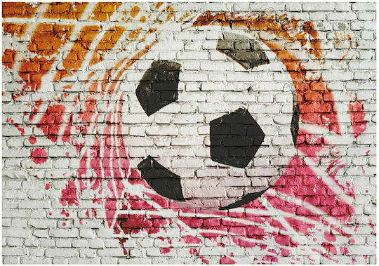 Wall Mural Football Street Fabric White 200x140cm Wall Mural Football Street Fabric White 200x140cm