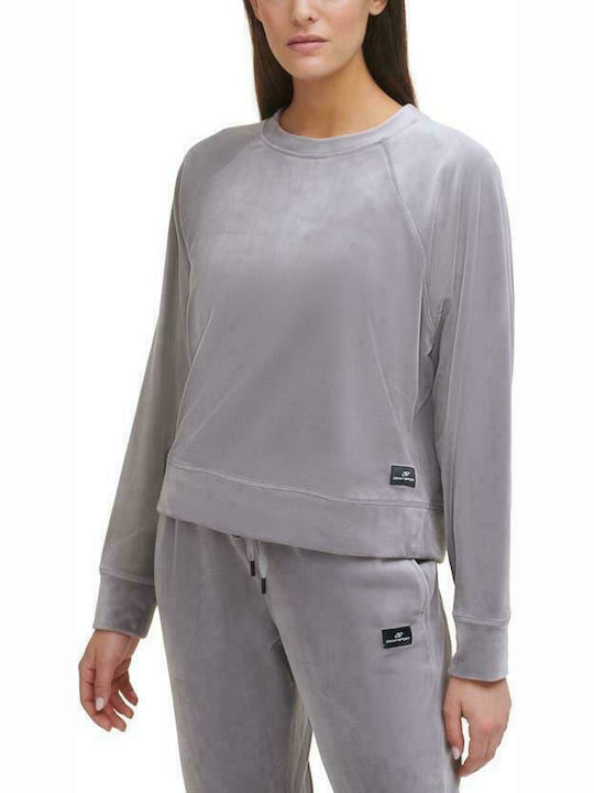 DKNY Women's Velvet Sweatshirt Gray