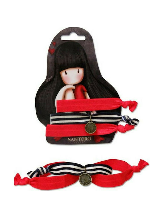 Ro-Ro Accessories Σετ Παιδικά Λαστιχάκια Πλακέ Κόκκινα 3τμχ
